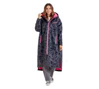 Snuggz Changing Robe Animal Print Women Adults L/XL - Oversized Dry Changing Robe, Showerproof Swim Coat, Wind-Resistant Hooded Surf Poncho, Long Sleeve with Two-Way Zip - Outdoor Fleece Jacket