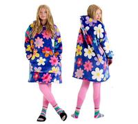 Snuggz Kids Original Blue Flower Power Hooded Blanket - Kids L (9-13 Years)