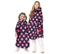 Snuggz Kids Polka Rain Poncho for Ages 7-13 - Lightweight, Packable Hooded Rain Coat Waterproof Poncho for School, Travel & Outdoor Use Wind-Resistant Rain Poncho for Everyday Wear