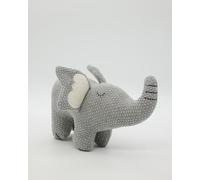 Snuggz Knitted Elephant Soft Toy Medium Hand-Knit Plush Cuddly Elephant Cushion for Baby & Kids, Soft Comfort Toy Good for Nursery & Playroom