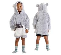 Snuggz Koala Pocket Pal Grey Hooded Blankets with Cuddly Plush Toy - Oversized Hoodie Blanket Fleece Design with 3D Details & Ribbed Cuffs Fun & Colourful Machine Washable Kids Medium 6-8 Years