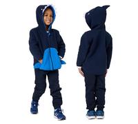 Snuggz Shark Zip Fleece Jacket - Soft Zip-Up Shark Fleece Coat for Children Cosy Outerwear with Hood & Pockets Lightweight Warm Layer for School Playtime & Outdoor Adventures - Kids 2-3 Years
