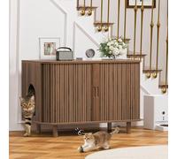 Snughome Cat Litter Box Enclosure Furniture (Walnut, 35.43''L × 19.80''W × 23.90''H)