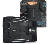 SNUGL Back Support Belt | Belts for Men & Women | Lumbar Support Belt & Posture Corrector | Back Brace Posture Corrector | Sciatica Pain Relief Products (Black, L)