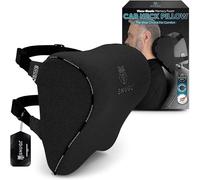 SNUGL Car Headrest Pillow | Memory Foam Vehicle Neck Pillow - Car Seat Head Support with Two Adjustable Straps & Removable Cover, Head Rest Pillow for Auto with Ergonomic Design (Black)