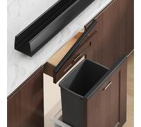 Snugly Fit 18" Length Cabinet Door Protector, Flexible Slip-On Plastic Edge Guard, Thin Edge Protectors to Prevent Wear, Chipping, Discoloration, Cabinet Bumpers, 3/4" Thick,Black,2 PCS