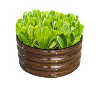 SnugNiture 2x2x1ft Round Galvanized Raised Garden Bed Kit Outdoor, Metal Planter Box for Planting Plants Vegetables, Brown