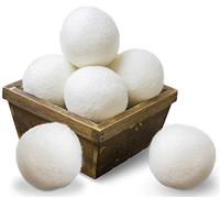 SnugPad Wool Dryer Balls XL Size 6 Pack, Natural Fabric Softener 100% Organic Premium New Zealand Wool, No Fillers, Anti Static, Lint Free, White 6 Count
