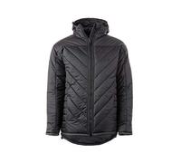 Snugpak SJ12 Fitted Insulated Jacket WGTE with Insulated Hood - Tactical Coat with Robust Paratex Fabrics, Softie Premier Insulation, Hook & Loop Sleeve Patches & YKK Zips - UK Made - Black (XS)