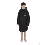 Snugrobe Junior Kids' Waterproof Changing Robe | 10,000mm Rated | Hooded Fleece Lined | Two-Way Zip | Swimming Surfing Outdoor Sports/Age 9-12 (UK, Age, One Size, Regular, Black/Grey)