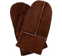 SNUGRUGS Childrens 100% Genuine Soft Sheepskin Mittens/Gloves with Thumb - Dark Brown - Medium