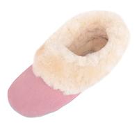 SNUGRUGS Eleanor, Womens Low Top Sheepskin Ballerina Slipper, Suede Sole, Light Pink, UK 9