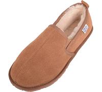 SNUGRUGS Jasper Mens Genuine Sheepskin Slipper with Rubber Sole, Chestnut, 9 UK / 43 EU