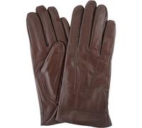 SNUGRUGS Ladies Classic 3 Point Stitch Butter Soft Brown Leather Glove with Warm Fleece Lining - Medium (7")