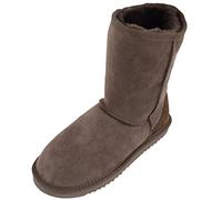 SNUGRUGS Ladies Genuine Sheepskin Mid Calf Short Boot Chocolate - 7 UK