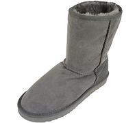 SNUGRUGS Ladies Genuine Sheepskin Mid Calf Short Boot Grey - 5 UK