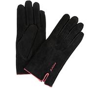 SNUGRUGS Ladies Suede Gloves with Fleece Lining and Bow Feature - Black - X-Large (8")