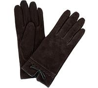 SNUGRUGS Ladies Suede Gloves with Fleece Lining and Bow Feature - Brown - Medium (7")