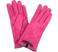 SNUGRUGS Ladies Suede Gloves with Fleece Lining and Bow Feature - Pink - Medium (7")