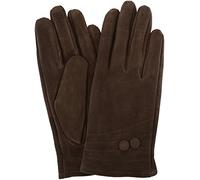 SNUGRUGS Ladies Suede Gloves with Fleece Lining and Two Button Design - Brown - Large (7.5")