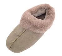 SNUGRUGS Ladies/Womens Luxury Genuine 100% Full Sheepskin Slipper with Soft Sole - Vole - UK 3