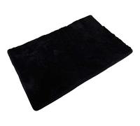 SNUGRUGS Luxury Smooth Genuine Rectangular Sheepskin Pet Mat/Pet Bed/Seat Chair Cover - Black - 51cm x 33cm