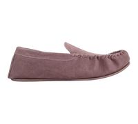 SNUGRUGS Men's Easy Slip On Suede Fabric Lined Winter Moccasin Slippers with Rubber Sole in Brown | Size: 11 SNUGRUGS Brown 11