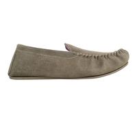 SNUGRUGS Men's Easy Slip On Suede Fabric Lined Winter Moccasin Slippers with Rubber Sole in Olive | Size: 7 SNUGRUGS Olive 7