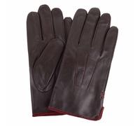 SNUGRUGS Men's Genuine Leather Gloves with Classic Three Point Stitch & Contrast Trim in Brown | Size: Large SNUGRUGS Brown L