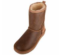 SNUGRUGS Mens Genuine Sheepskin Ankle Boots with Reinforced Heel, Chestnut, UK 8 / EU 42