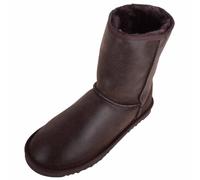 SNUGRUGS Mens Genuine Sheepskin Ankle Boots with Reinforced Heel - Chocolate - UK 9 / EU 43
