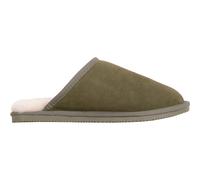 SNUGRUGS Men's Genuine Sheepskin Open Back Mule Slipper with Ridged Sole in Olive | Size: 6 SNUGRUGS Olive 6