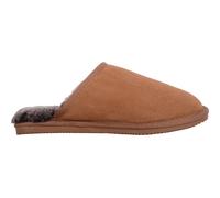 SNUGRUGS Men's Genuine Sheepskin Open Back Mule Slipper with Ridged Sole in Tan | Size: 9 SNUGRUGS Tan 9