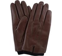 SNUGRUGS Mens Premium Soft Leather Glove with Thick Knitted Cuff, 3 Point Stitch and Warm Fleece Lining in Brown or Black