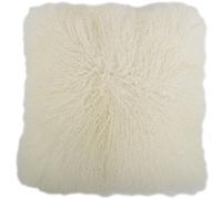 SNUGRUGS Mongolian Long Curly Wool Sheepskin Cushion/Pillow & Cushion Inner - 60cm x 60cm - Ivory