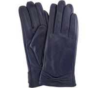SNUGRUGS Women's Butter Soft Premium Leather Glove, Bow, Stitch Design & Fleece Linning in Navy | Size: XL SNUGRUGS Navy XL