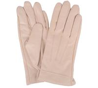 SNUGRUGS Womens Butter Soft Premium Leather Glove with Classic 3pt Stitch Design & Warm Fleece Lining (Medium (7"), Beige)