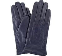 SNUGRUGS Womens Butter Soft Premium Leather Glove with Classic 3pt Stitch Design & Warm Fleece Lining - Navy - Large (7.5")