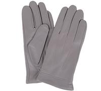 SNUGRUGS Womens Butter Soft Premium Leather Glove with Classic 3pt Stitch Design & Warm Fleece Lining (Medium (7"), Light Grey)
