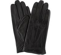 SNUGRUGS Womens Butter Soft Premium Leather Glove with Classic 3pt Stitch Design & Warm Fleece Lining - Black - Medium (7")