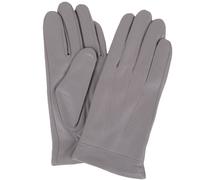 SNUGRUGS Women's Butter Soft Premium Leather Glove with Classic Triple Button Stitch Detail & Warm Fleece Lining in Light Grey | Size: Large SNUGRUGS Light Grey L