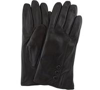 SNUGRUGS Womens Butter Soft Premium Leather Glove with Classic Triple Button Stitch Detail & Warm Fleece Lining - Black - X-Large (8")