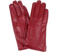 SNUGRUGS Womens Butter Soft Premium Leather Glove with Warm Fleece Lining - Red - Small (6.5")