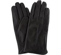 SNUGRUGS Womens Butter Soft Premium Leather Glove with Woven Stich Design & Warm Fleece Linning - Black - Small (6.5")