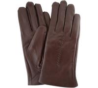 SNUGRUGS Women's Butter Soft Premium Leather Glove, Woven Stich Design & Fleece Linning in Brown | Size: Large SNUGRUGS Brown L