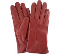 SNUGRUGS Women's Butter Soft Premium Leather Glove, Woven Stich Design & Fleece Linning in Red | Size: Medium SNUGRUGS Red M
