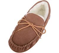 SNUGRUGS Women's Clara, Lambswool Moccasin Slipper, 4 UK / 37 EU Light Brown