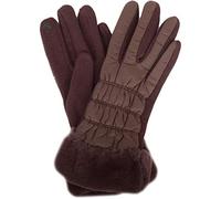 SNUGRUGS Womens Cosy Cold Winter Glove/Gloves with Super Soft Faux Fur Trim - Brown