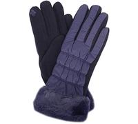 SNUGRUGS Womens Cosy Cold Winter Glove/Gloves with Super Soft Faux Fur Trim - Navy