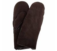 SNUGRUGS Womens Double Face Sheepskin Mitten with Turn Back Cuff Detail - Brown Tipped